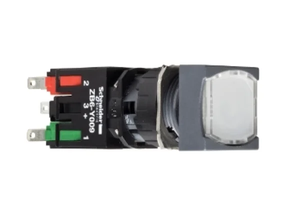 

XB6CW1B5B Complete illuminated push button, Harmony XB6, white square flush, 16mm, spring return, 1NO + 1NC, 12...24V
