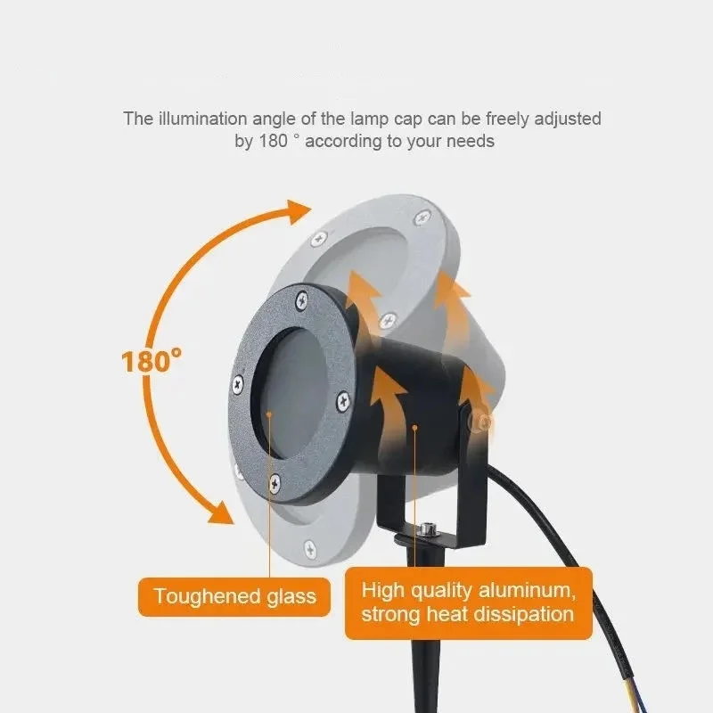 Outdoor LED Garden Lawn Lamp GU10 Blub MR16 IP65 Waterproof Plug-in Ground Path Aisle Landscape Spot Lighting 220V