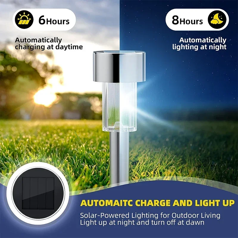 10Pack Solar Outdoor Lights Garden Lantern Solar Powered Lamp Waterproof Landscape Lighting Pathway Yard Lawn Garden Decoration 2