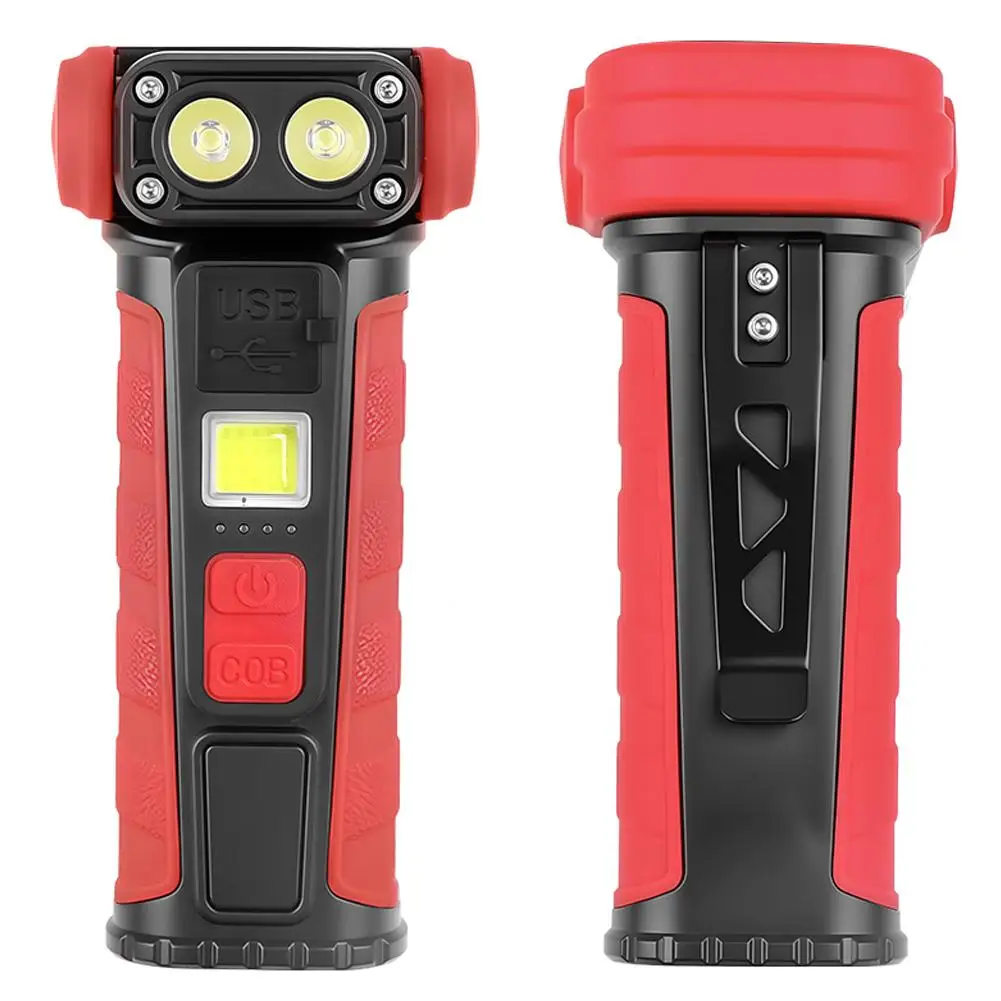 Mini Portable Multifunctional Ultra Bright LED Flashlight Work Light with Magnetic Clip for COB Repair Camping Emergency ﻿