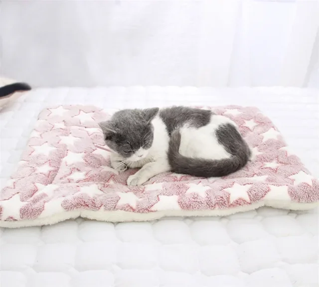 Pet Mat Thickened Autumn/Winter Warm Kennel Cat/dog Blanket Non-slip Seat Mat Soft Flannel Cotton Mat for Small and Large Dogs 4