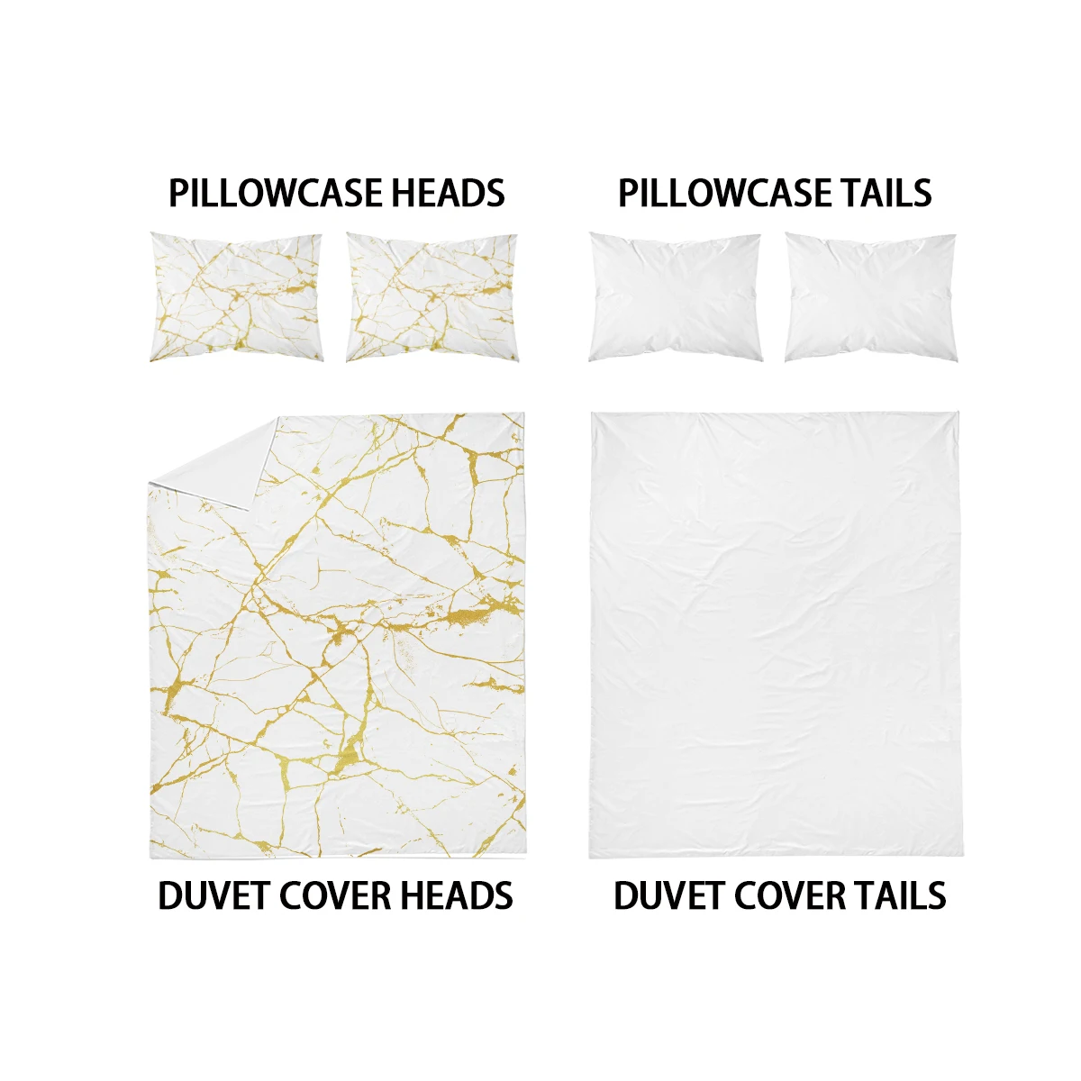 Description Picture 6 of item3pcs Bronzing Marble Grain Print Series Bedding Set,Soft Comfortable,For Bedroom,Guest Room (1*Duvet Cover+2*Pillowcase,No Core)