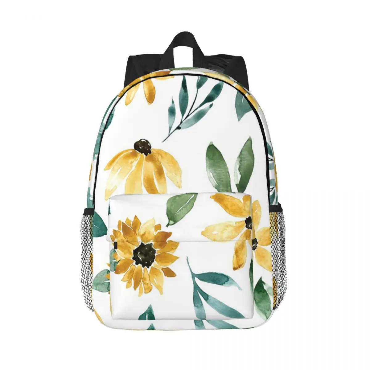 

Акварельные рюкзаки с подсолнухами и цветами для мальчиков и девочек, Повседневные детские школьные ранцы, дорожный ранец, вместительная сумка на плечо