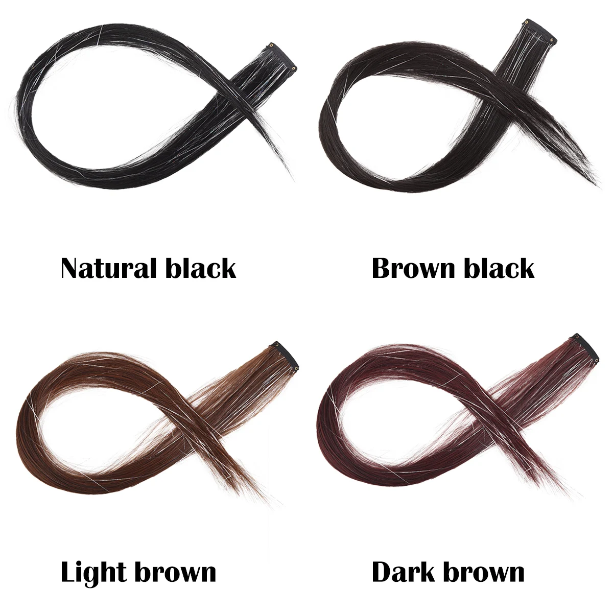 24-inch synthetic hanging ear dye hair extension piece wig women highlight long straight hair wig piece