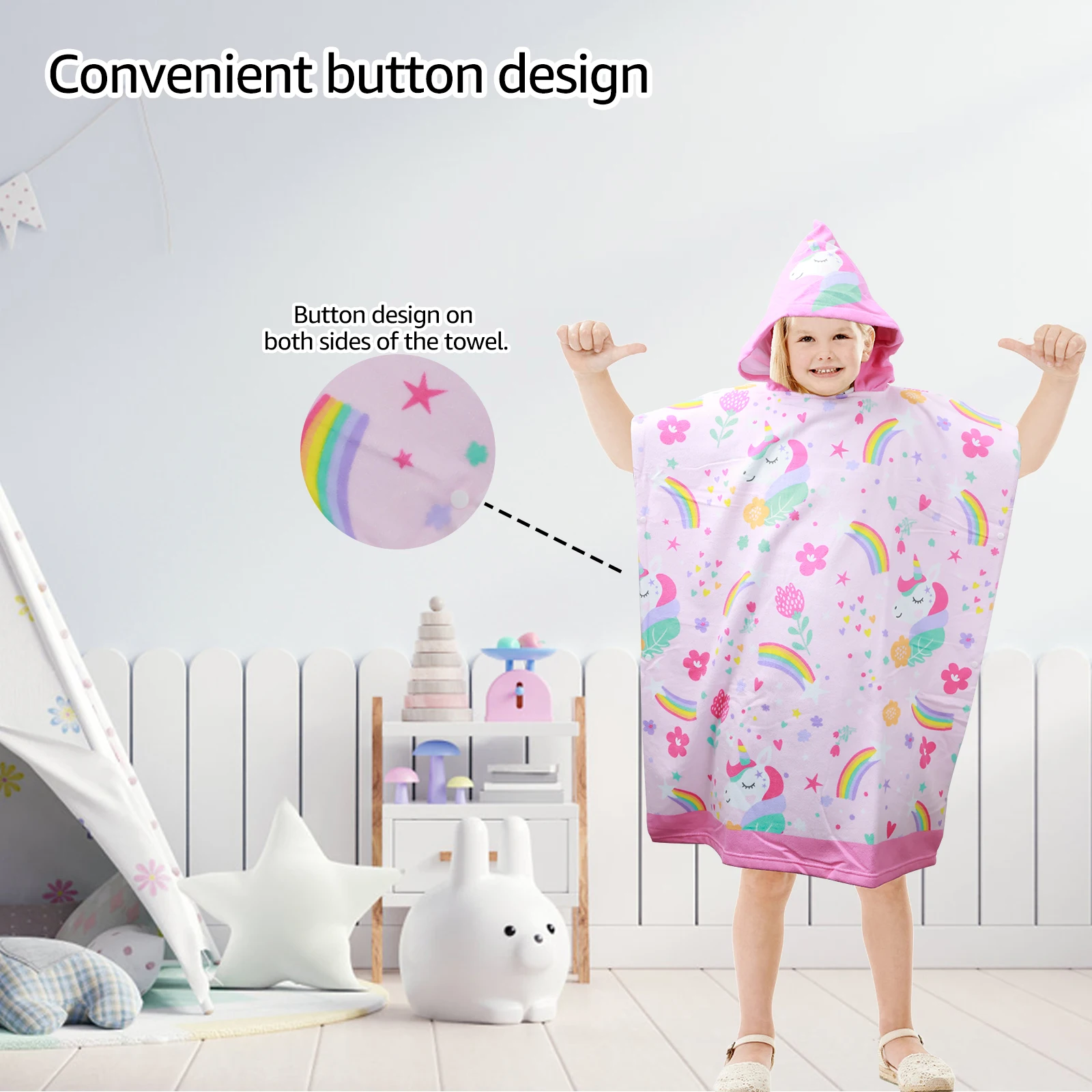 Cartoon Baby Bath Towel Microfiber Children's Bathrobe Cloak Hooded Cloak Children Kids Beach Swimming Changing Robe Towel