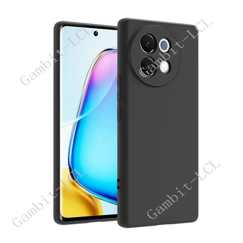 Durable Shockproof Silicone TPU Anti-Falling Phone Case in Soft Black
