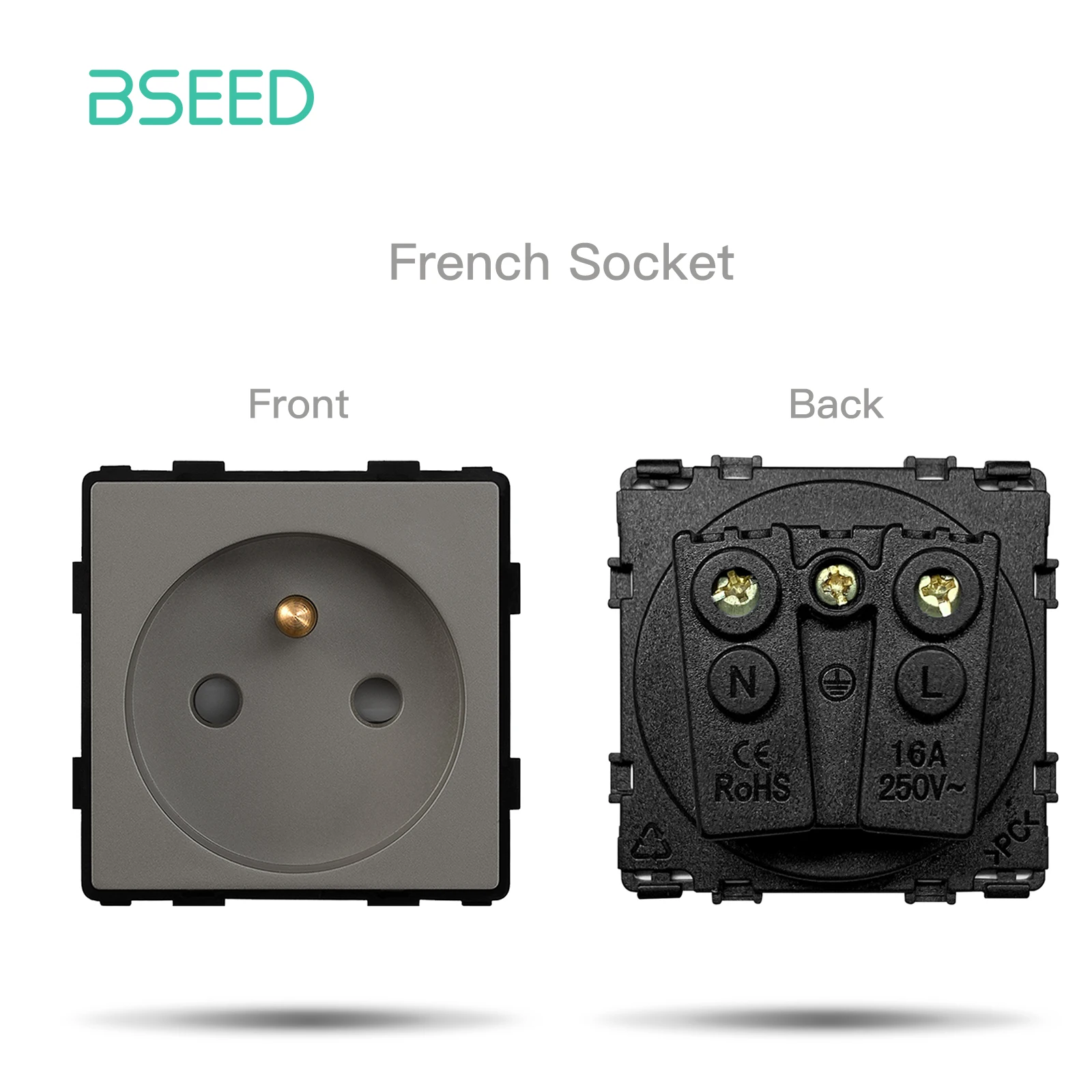 BSEED Customizable Glass Panel Socket with USB and Switch Functions