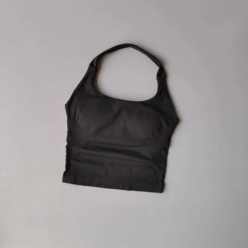 2PCs Peach High Waist Belly Hip Lifting Sports Bras Shorts Suit Gathering Shock-proof Neck Halter Yoga Suit Running Fitness Set
