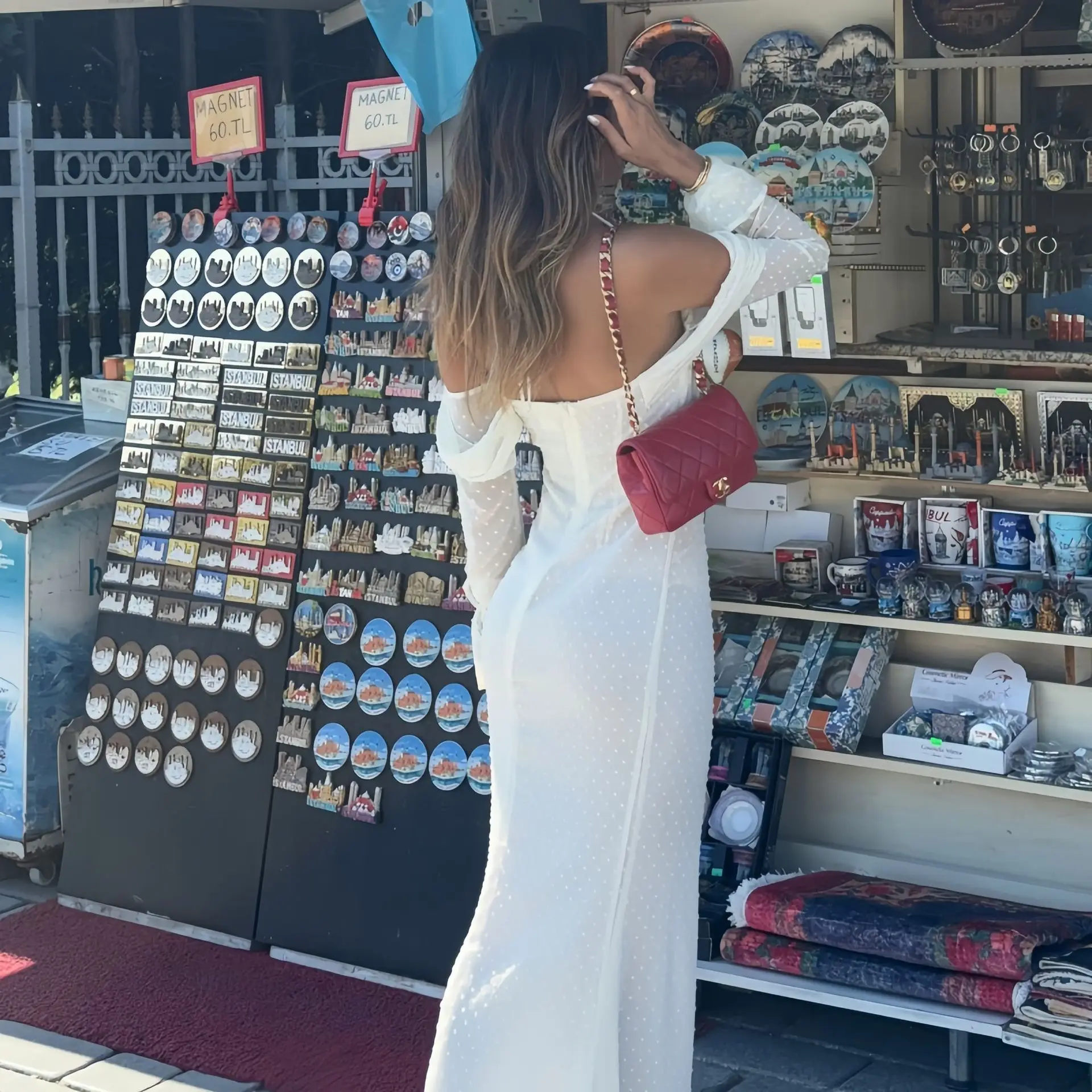 Vestido largo de malla de moda sin espalda para mujer, con cordones, cintura alta, hombros descubiertos, ajustado, elegante vestido de fiesta de otoño para mujer