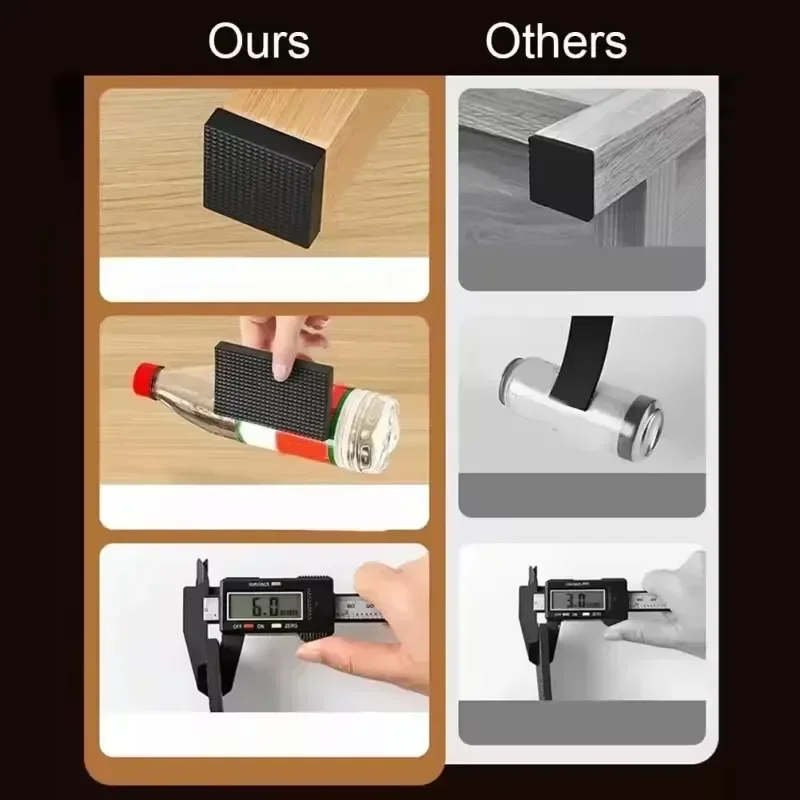 Enhanced Non-Slip Furniture Leg Protectors with Self-Adhesive Rubber
