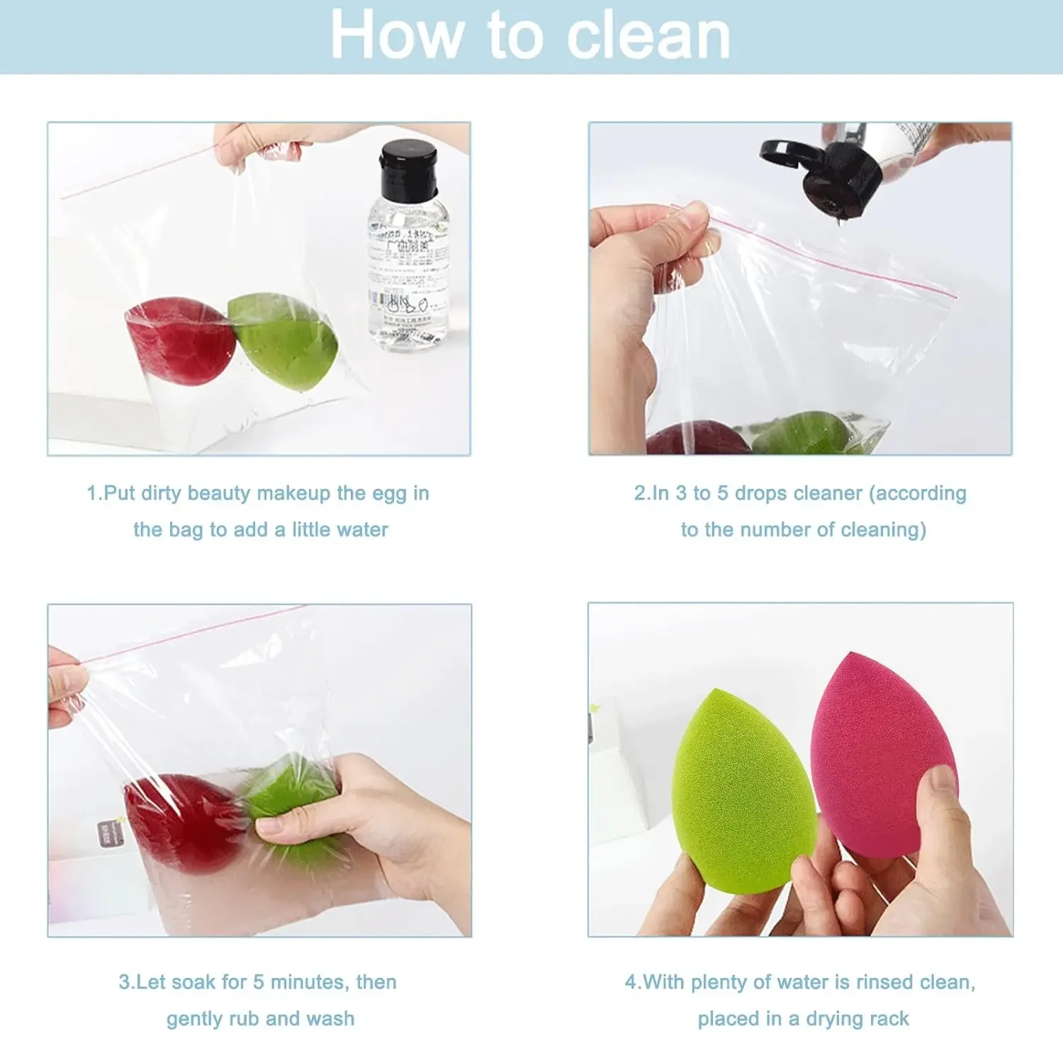 10-Piece Versatile Makeup Sponge Set for Flawless Application of Liquid, Cream, and Powder Products