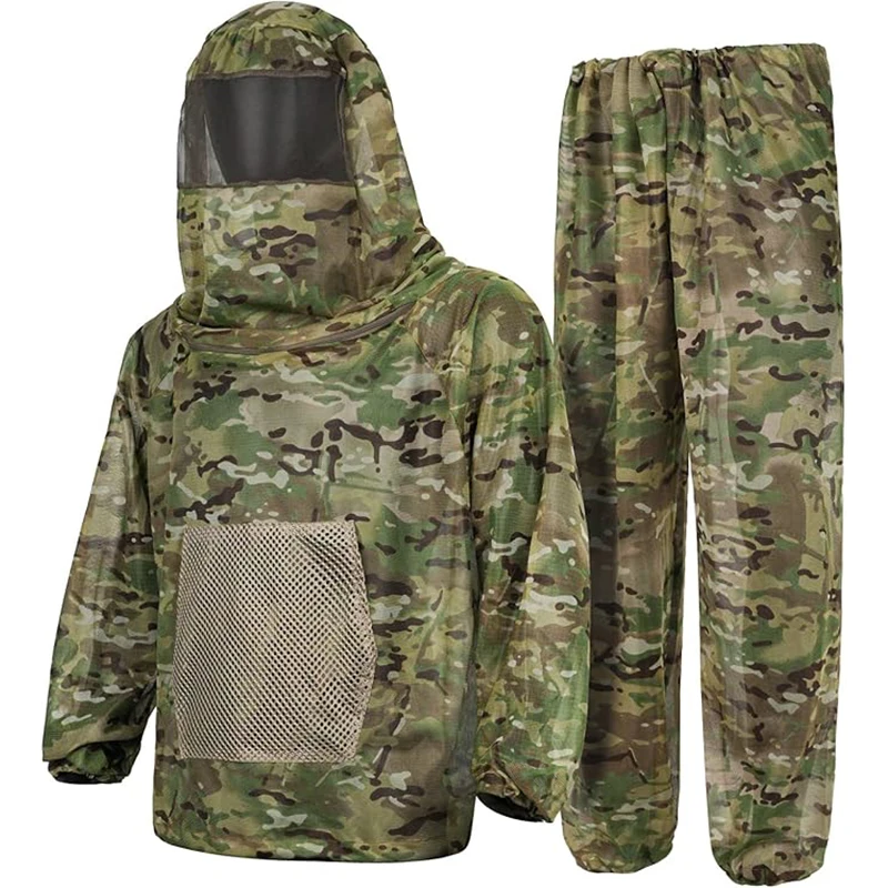 Combinaison Ghillie camouflage pêche chasse extérieur vêtement anti-moustiques jungle camping