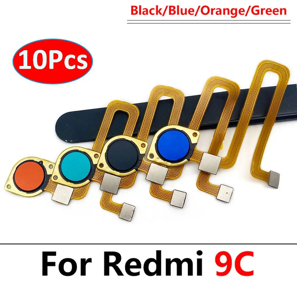 

10Pcs，Original For Xiaomi Redmi 9C 10Prime Home Button Power Fingerprint Scanner Sensor Touch ID Sensor Connector Flex Cable