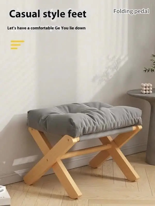 小さな折りたたみ式スツール,リビングルーム,化粧椅子,ソファベンチ,ティーテーブル,フットレスト,靴を交換するスツール,出入り口用家具 -  AliExpress 1503 靴交換用スツール、フットスツール、無垢材、折りたたみ式、オフィスランチ休憩用フットスツール、リビングルーム、収納、取り外し可能 (グ