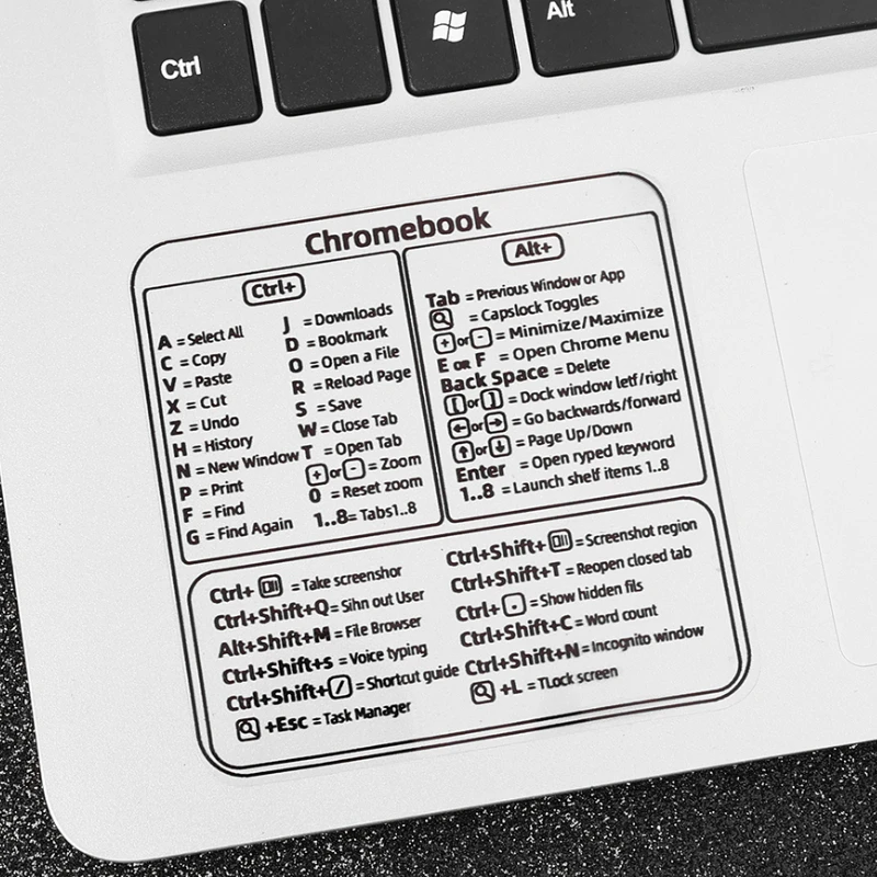 Computer Reference Keyboard Shortcut Sticker Transparent For Windows PC Laptop Macbook Desktop Self Adhesive Shortcut Stickers Keyboard Stickers Shortcut Stickers