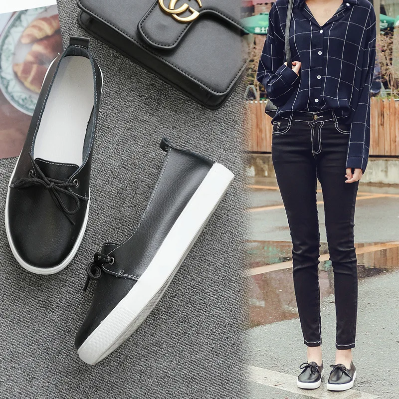 Women Shoes Casual Loafers Fashion Sneakers Woman Flats High Quality Plus Size Soft Ladies Loafers Female Split Leather Shoes