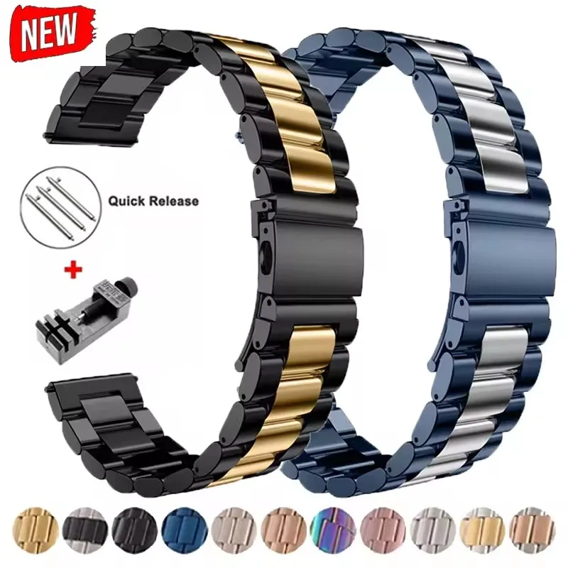 22 mm 20 mm Metallarmband für Samsung Galaxy Watch 7 6 5 4 40 mm 44 mm 46 mm 5Pro 45 mm Edelstahlarmband für Amazfit Bip Huawei GT4.