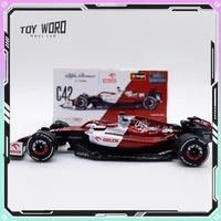 1:43 Bburago Alfa Romeo F1 C42 C43 Racing Car Model Alloy Car with Helmet and Dust Cover Custom Collection Toy Birthday Gift