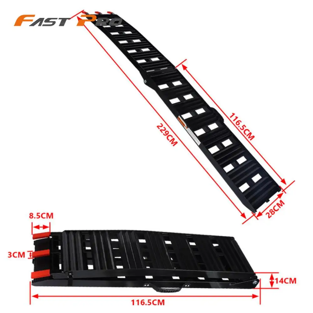 Universal Motorcycle Scooter Ramp Portable Ladder Aluminum Alloy Durable BlackFor ATV UTV Motorbike KTM HONDA