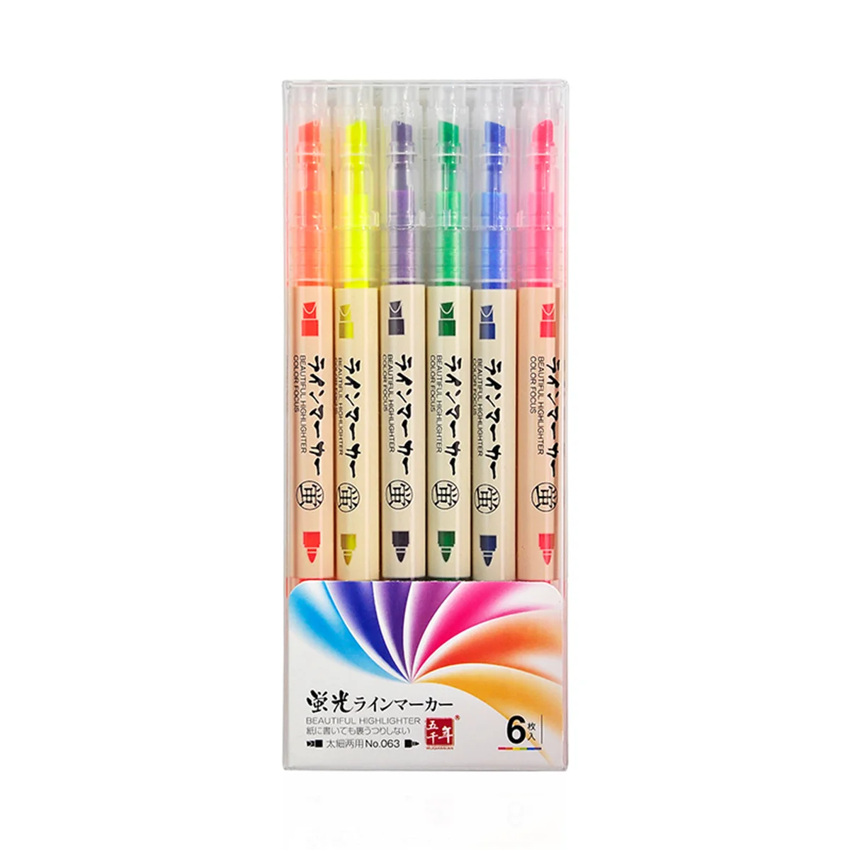 6Pcs/Set Double Head Fluorescent Highlighter Pen Markers Pastel Drawing Pen for Student School Office Supplies Cute Stationery 5