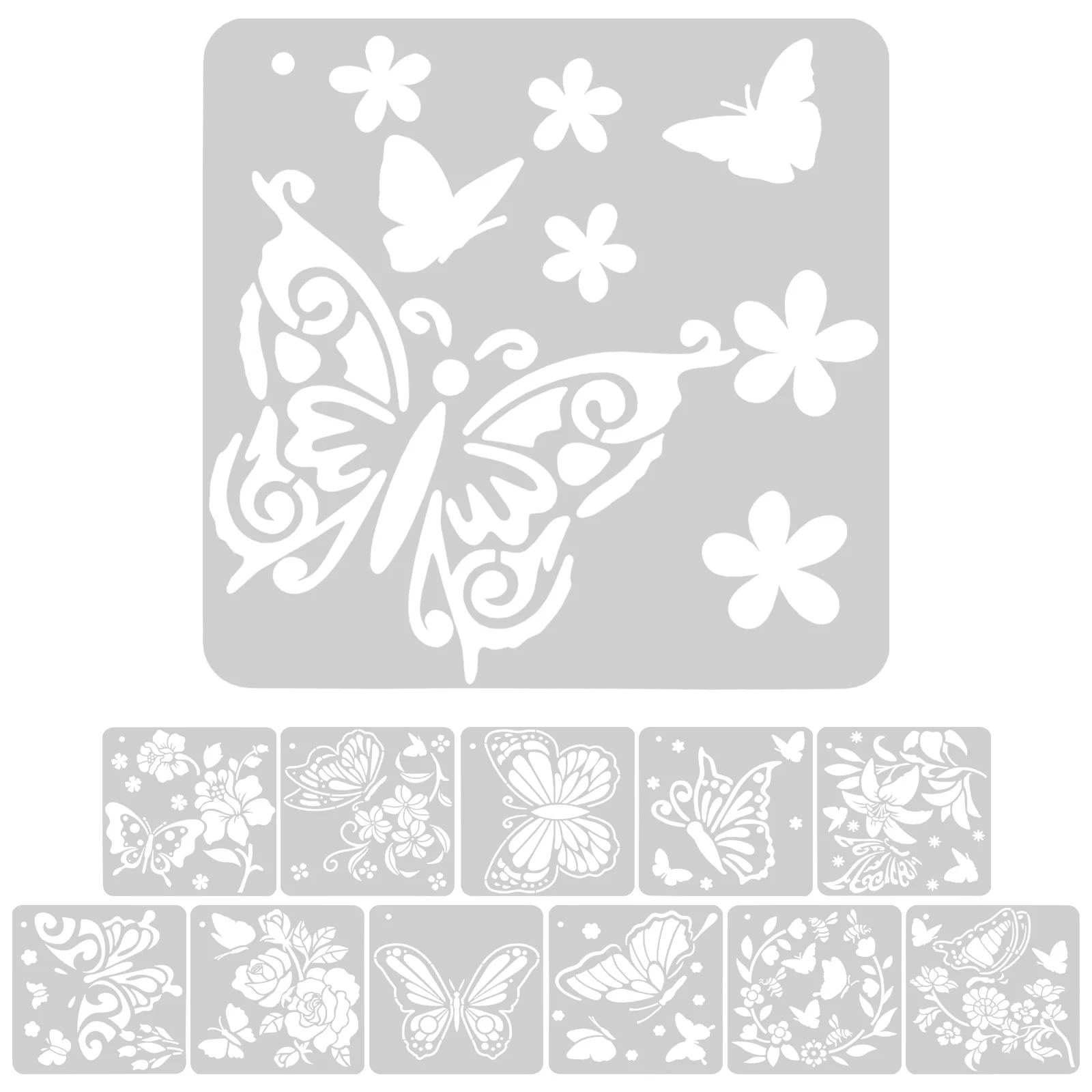 Butterfly Stencil Butterfly Painting Stencil Craft Stencil Large Stencils Coloring Embossing Album rectangular pattern plastic stencil for diy scrapbook stencil embossed decoration photo album paper card handmade craft stencil