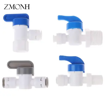 1/4 "1/2" Inline Tube Tap kulowy zawór odcinający szybkozłącze podłączenie akwarium RO filtr wody System odwróconej osmozy