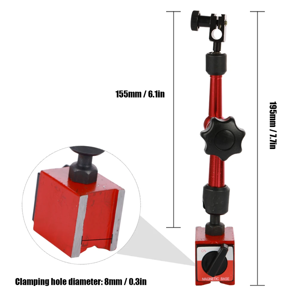 Dial indicator gauge,dial indicator holder,dial indicator Dial Indicator Magnetic Holder Dial Bore Gauge Magnetic Stand Base Micrometer Measure Tools Hour Type Indicator Comparator Watch