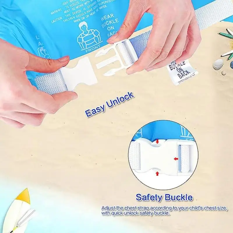 Kids Swimming Float Vest Safety Swimming Training Pool Floating Arm Sleeve with Shoulder Strap Floating Buoyancy Swimsuit Jacket