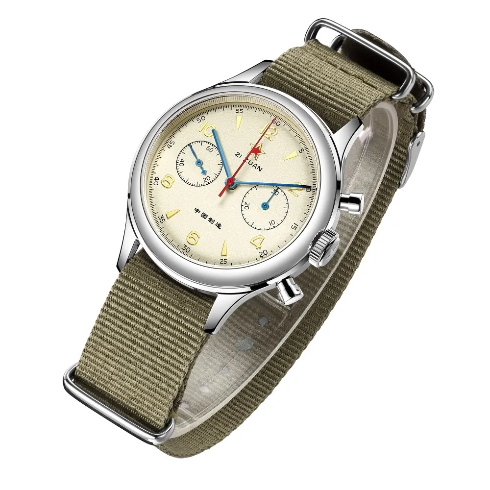 Fashion 40mm 38mm Seagull 1963 Men Chronograph Watches Sapphire Mechanical ST1901 Movement Military Pilot Mens Gooseneck Watch