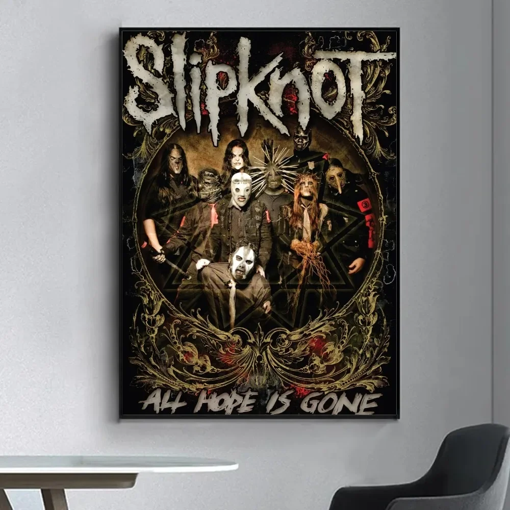Vintage Posters Poster Prints Rock S-Slipknot Band Posters Fancy Wall Sticker for Living Room Bar Decoration Vintage Decorative Painting Middle