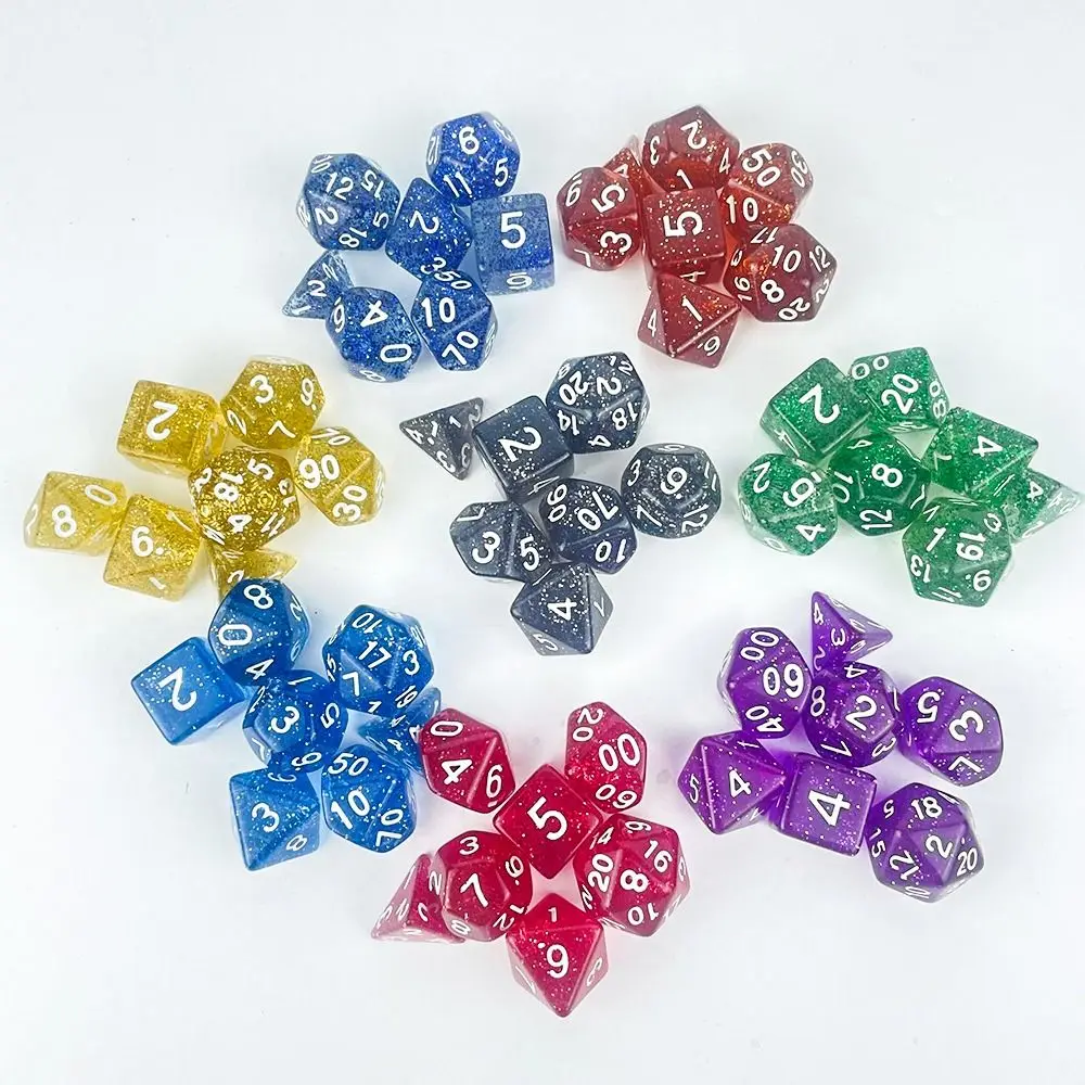 

7Pcs/set Double Colors DND Dice D4 D6 D8 D10 D12 D20 7-Die Table Game Polyhedral Dice Acrylic Party Game Game Dice TRPG DND