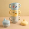 1PCS Cartoon Silicone Baby Feeding Cup BPA Free Leak Proof Training Cup With Handle Travel Friendly Dishwasher Safe Baby Stuff 3