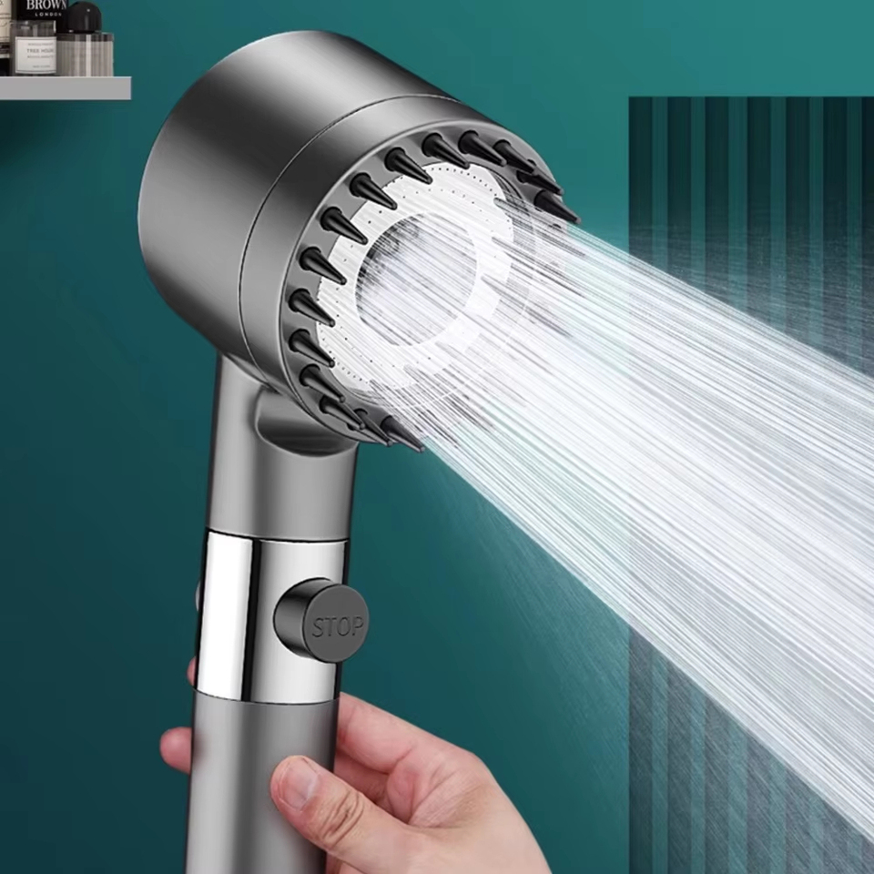 3-mode Adjustable Spray with Massage Brush Rain Faucet Bathroom Accessories High Pressurized Filter Shower Head