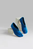 Blue Suede Split-Toe Lace-Up Flats, Soft Goat Leather Handmade Shoes, Retro Minimalist Casual Style