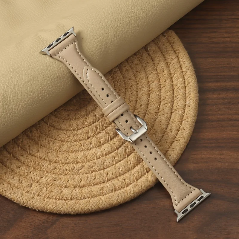 حزام جلدي نحيف لساعة أبل 11 العصابات 45 مللي متر 4...