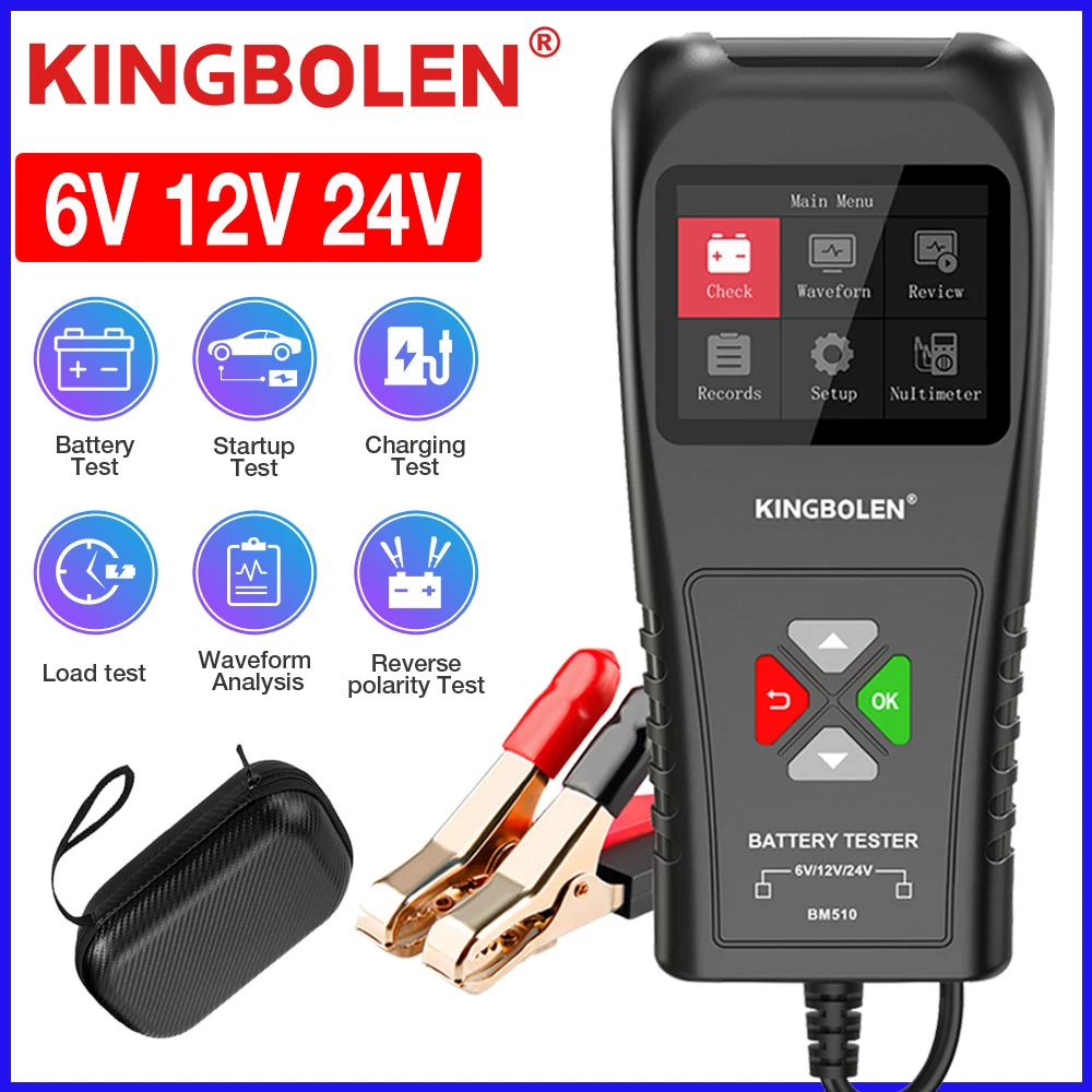 King bolen bm510 batterie tester autobatterie ladegerät 6v 24v 12v