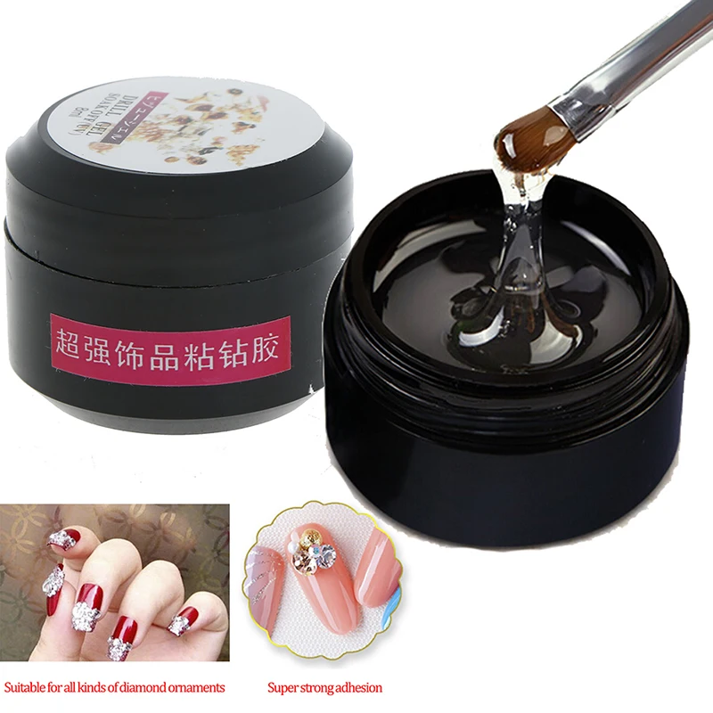 Super Sticky 8Ml Uv Gel Nail Polish Glue Crystal Adhesives Transparent Gel Nails