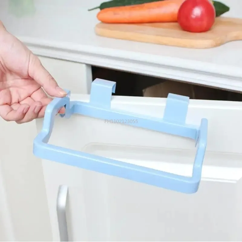 Hangable Garbage Bag Rack Storage Rack Plastic Kitchen Cabinet Door Garbage Rack Trash Can Household Gadgets