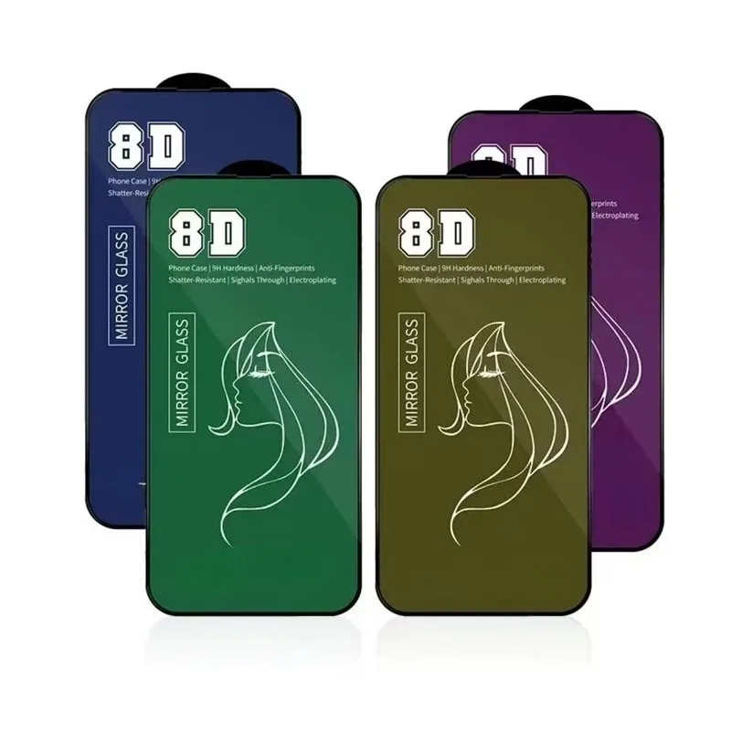 Premium 8D Mirror Tempered Glass Screen Protector - Full Coverage Protective Film