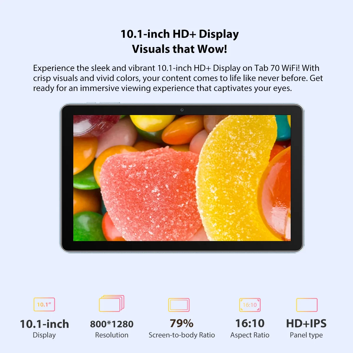 Blackview Tab 70 WIFI Android 13 Tablet PC 4GB 64GB 10.1 inch HD+IPS Display 6580mAh 2.4G/5G WiFi 3
