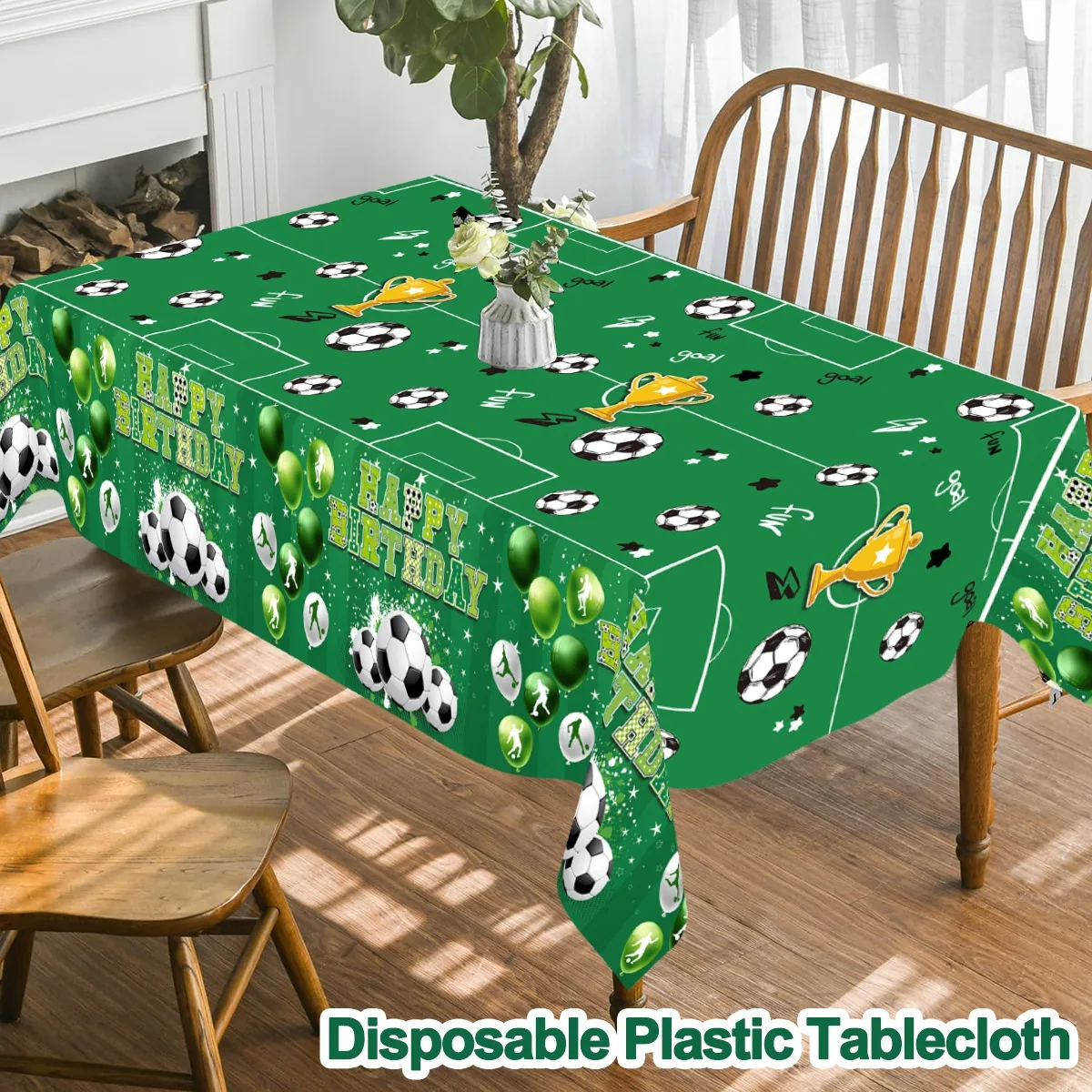Soccer Tablecloth Sport Birthday Table Cover Football Birthday Decorations Plastic Sport Theme Party Decor Party Supplies 3