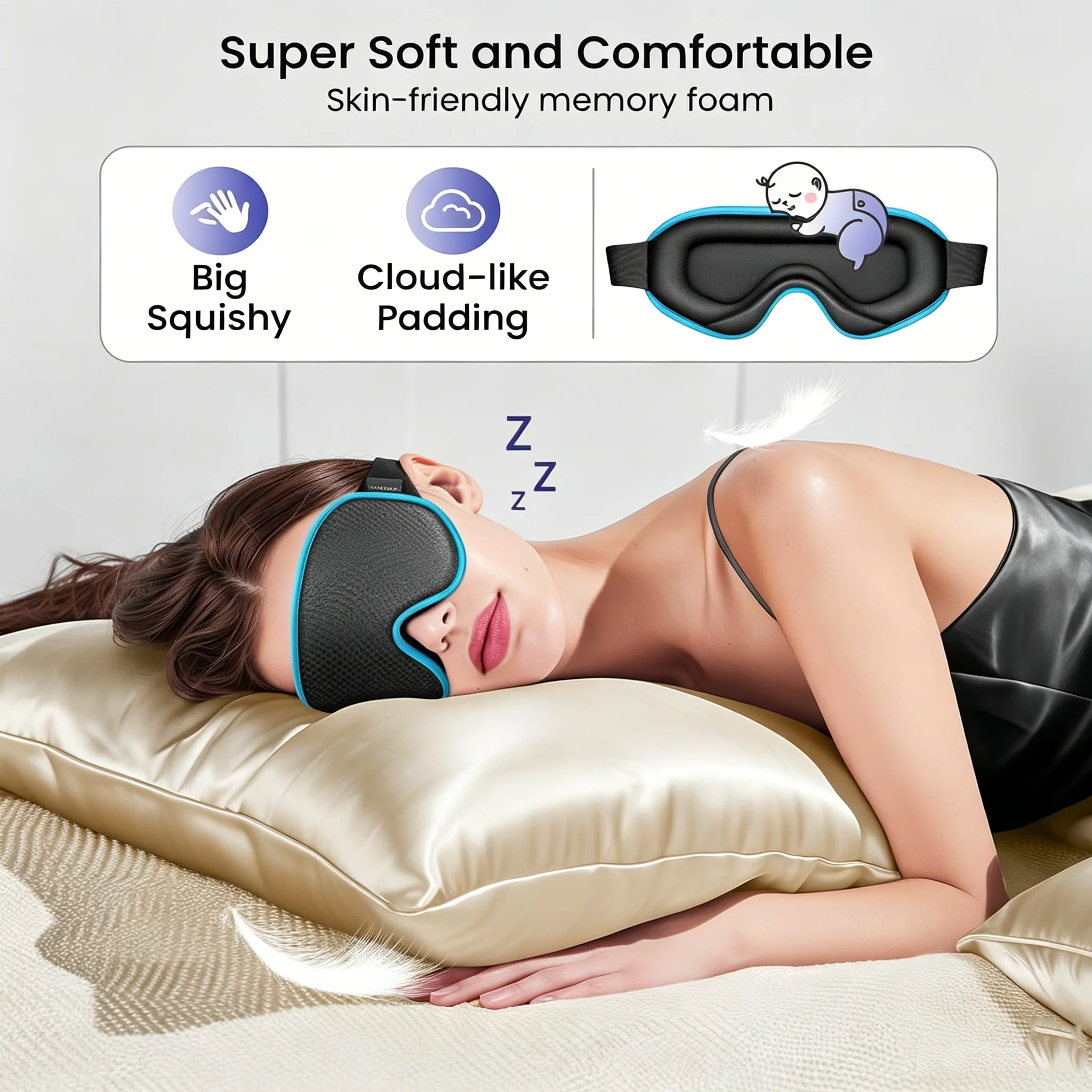 Luxurious 3D Weighted Blackout Sleep Mask for Ultimate Comfort