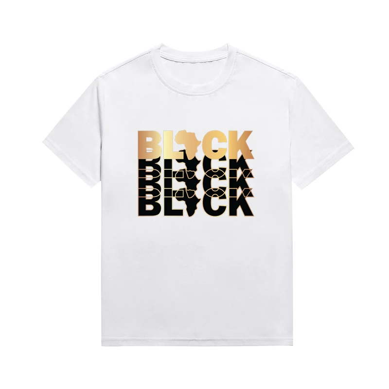 

Новейшая черная футболка с буквенным принтом, повседневный базовый хлопковый женский топ, футболки на заказ, эстетичная одежда меланина