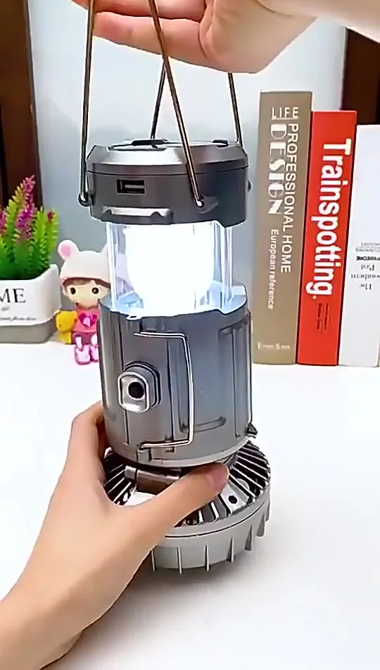 Linternas solares portátiles para acampar, ventilador eléctrico LED de 1500mAh, tienda colgante de energía Solar, lámpara de emergencia recargable para exteriores con ventilador - AliExpress