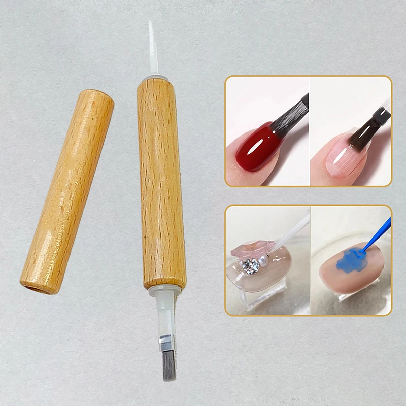 40/60 Pcs Nail Polish Brush With Double Head Pen Can Replacement Head Brush Nail Brush Liquid Applicators Manicure Tools 5