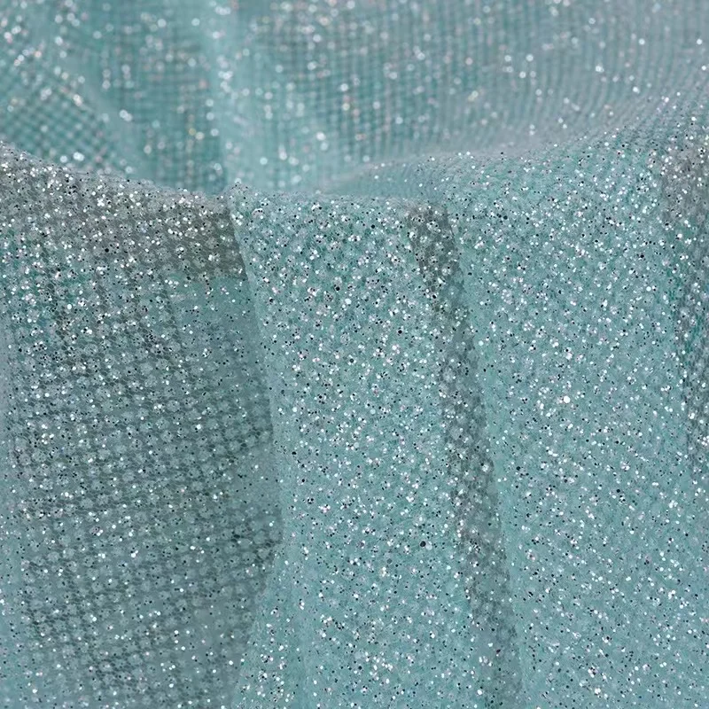 Luxury Glitter Tulle Fabric Bride Gown Magic Metallic DIY Dress Stage Wedding Decoration Party Dancewear Dress Cloths