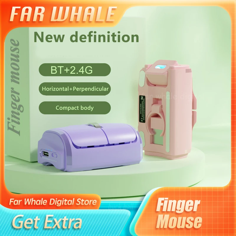 

Finger Mouse Bluetooth & 2.4g Wireless 1000dpi Portable Ring Mouse Horizontal And Vertical Use Perfect For Pc Laptop Computer