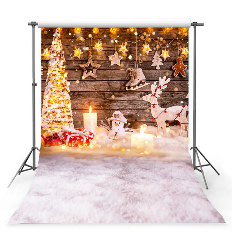 

SHUOZHIKE Christmas Interior Decoration Pine Tree Photography Backdrops Props Comfortable Home Photo Studio Background AA-02
