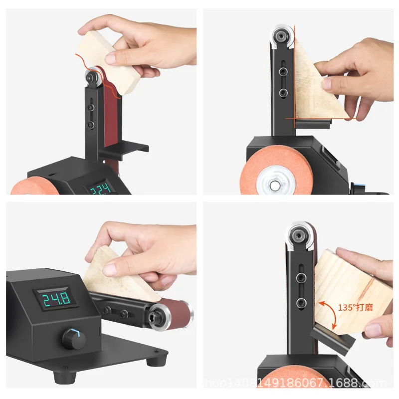 12V-24V Multifunctional Electric Belt Sander Polishing Machine Knife Sharpener DIY Woodworking Polishing Grinding Sander Grinder 5