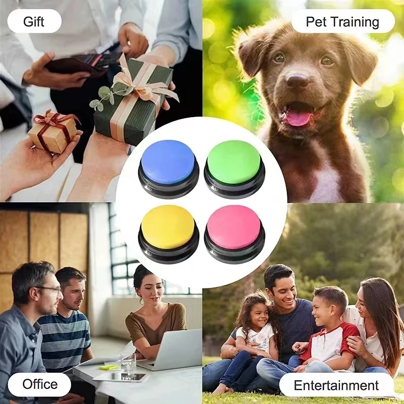 Pet Buttons for Communication Talking Voice Recording Dog Speaking Recordable Buttons Cat Training Funny Gift for Answer